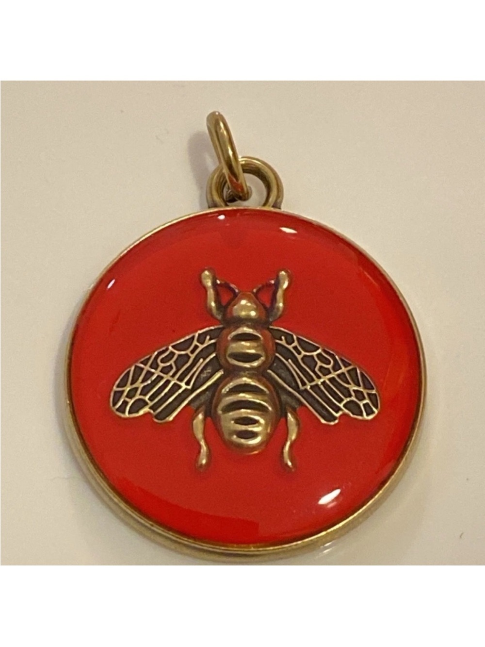 Auth Gucci Red Bee Pendant